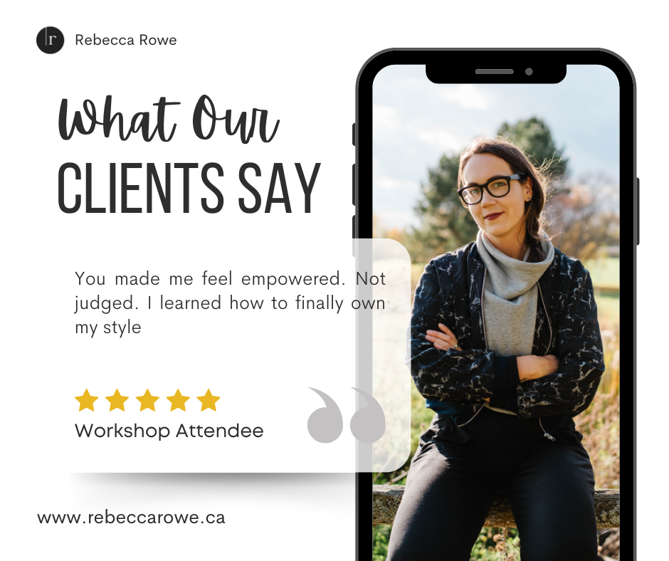 Workshop Attendee Feedback showing satisfaction with Rebecca's Styling guide